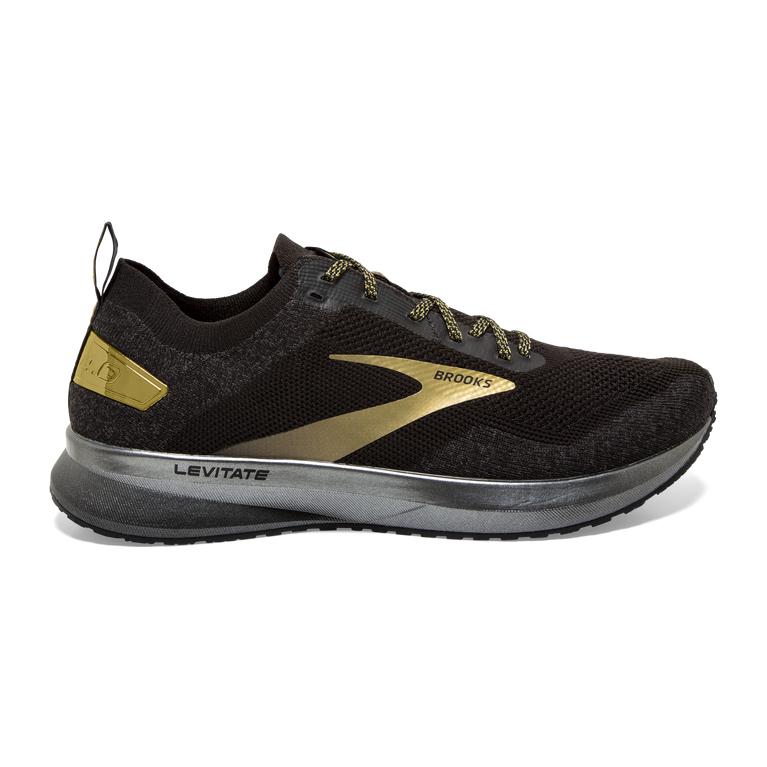 Brooks LEVITATE 4 Road Running Shoes Mens Online - Black/Gold (YEU025639)